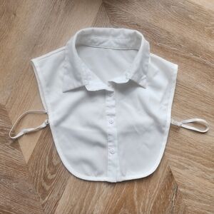 White Satin Fake Detachable Dickie Collar Blouse / Shirt
